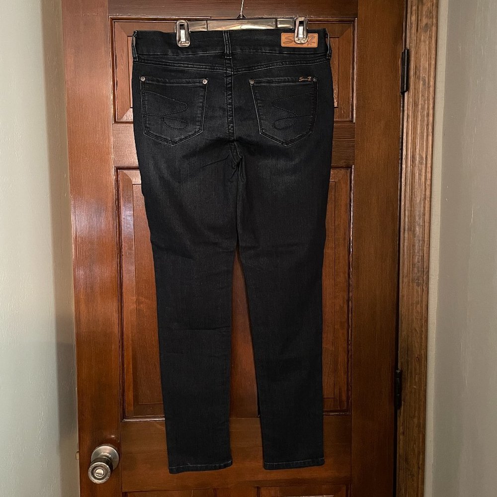 Size 14 Seven7 Tummyless dark wash skinny jeans - Picture 2 of 16
